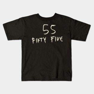 Hand Drawn Letter Number 55 Fifty Five Kids T-Shirt